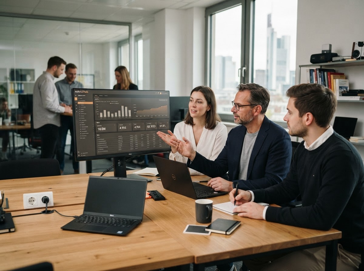 NeforissTrade Team bei der Arbeit an Datensicherheit und Analysemodellen